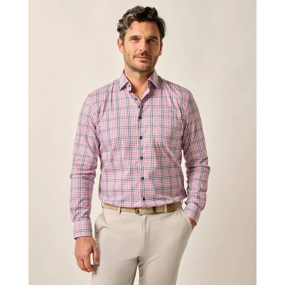 NEW JOHNNIE-O elson perf button up shirt in conch